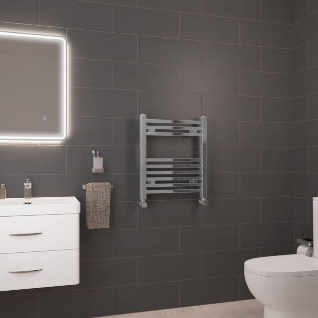 Alt Tag Template: Buy Eastbrook Biava Square Steel Chrome Heated Towel Rail 600mm H x 500mm W Dual Fuel - Standard by Eastbrook for only £356.42 in Eastbrook Co., Dual Fuel Standard Towel Rails at Main Website Store, Main Website. Shop Now