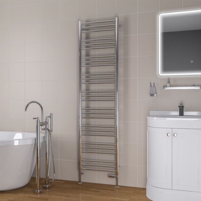Alt Tag Template: Buy Eastbrook Biava Round Steel Chrome Heated Towel Rail 1800mm H x 600mm W Dual Fuel - Standard by Eastbrook for only £514.82 in Eastbrook Co., Dual Fuel Standard Towel Rails at Main Website Store, Main Website. Shop Now