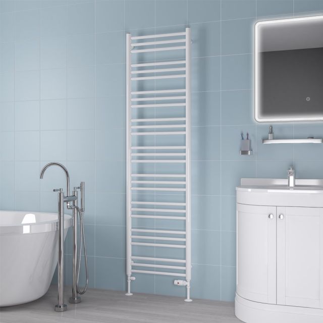 Alt Tag Template: Buy Eastbrook Biava Round Steel White Heated Towel Rail 1800mm H x 400mm W Central Heating by Eastbrook for only £199.49 in Eastbrook Co., 1500 to 2000 BTUs Towel Rails at Main Website Store, Main Website. Shop Now