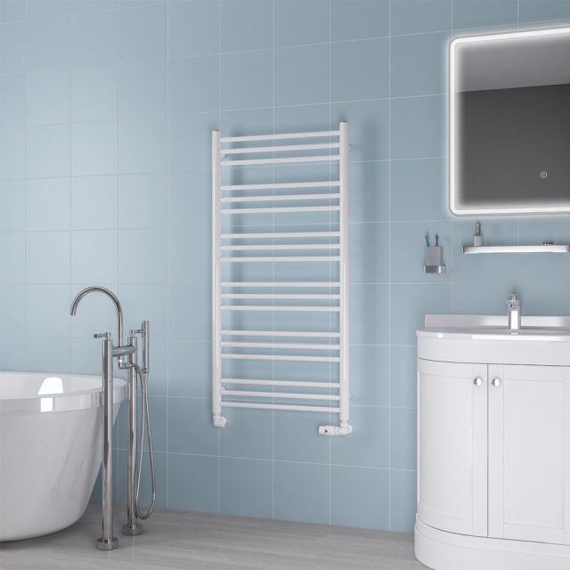 Alt Tag Template: Buy Eastbrook Biava Round Steel White Heated Towel Rail 1200mm H x 400mm W Central Heating by Eastbrook for only £140.48 in Eastbrook Co., 0 to 1500 BTUs Towel Rail at Main Website Store, Main Website. Shop Now