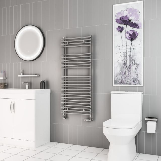 Alt Tag Template: Buy Eastbrook Biava Tube on Tube Steel Chrome Heated Towel Rail 1200mm H x 400mm W Dual Fuel - Thermostatic by Eastbrook for only £431.90 in Eastbrook Co., Dual Fuel Thermostatic Towel Rails at Main Website Store, Main Website. Shop Now
