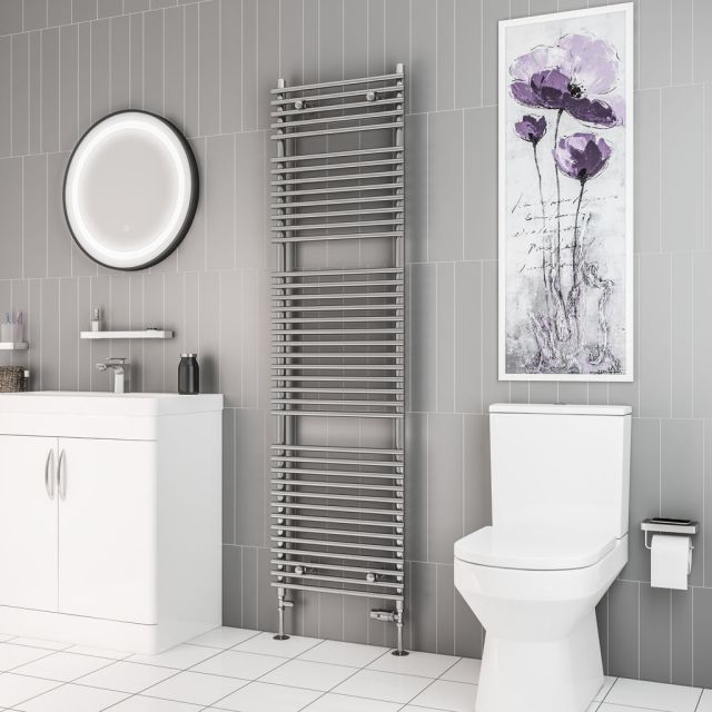 Alt Tag Template: Buy Eastbrook Biava Tube on Tube Steel Chrome Heated Towel Rail 1800mm H x 400mm W Electric Only - Thermostatic by Eastbrook for only £532.45 in Eastbrook Co., Electric Thermostatic Towel Rails Vertical at Main Website Store, Main Website. Shop Now