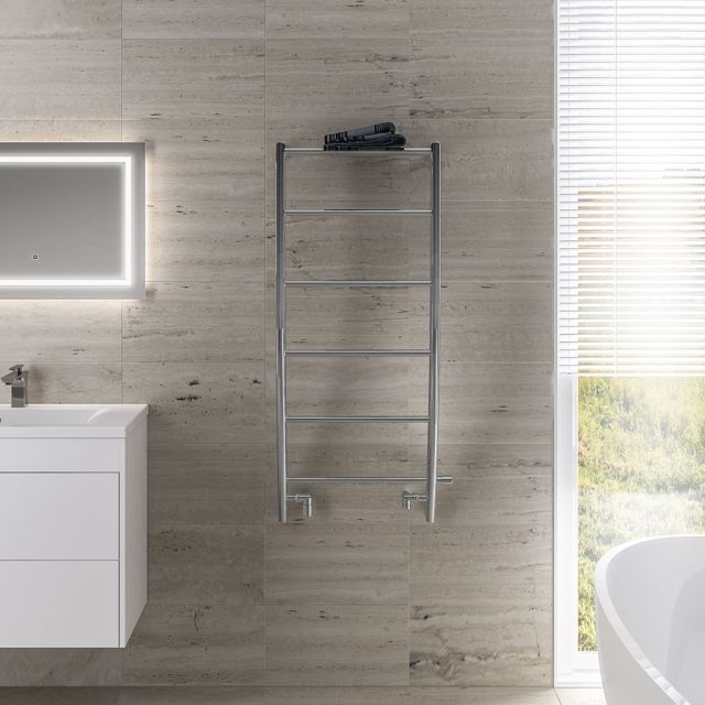 Alt Tag Template: Buy Eastbrook Biava Corinium Steel Chrome Designer Heated Towel Rail 1200mm H x 500mm W Dual Fuel - Thermostatic by Eastbrook for only £414.88 in Towel Rails, Eastbrook Co., Heated Towel Rails Ladder Style, Dual Fuel Thermostatic Towel Rails, Chrome Ladder Heated Towel Rails, Curved Chrome Heated Towel Rails at Main Website Store, Main Website. Shop Now