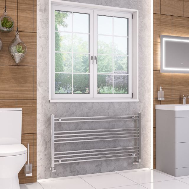 Alt Tag Template: Buy Eastbrook Wendover Straight Steel Chrome Heated Towel Rail 600mm H x 1200mm W Dual Fuel - Thermostatic by Eastbrook for only £348.58 in Eastbrook Co., Dual Fuel Thermostatic Towel Rails at Main Website Store, Main Website. Shop Now