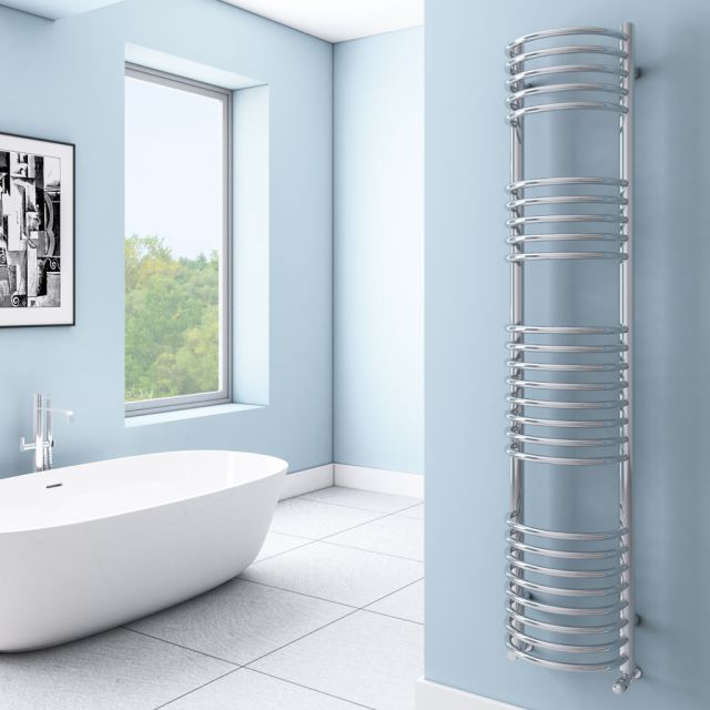 Alt Tag Template: Buy Eastbrook Mezzo Tondo Steel Chrome Designer Heated Towel Rail 1600mm H x 320mm W Electric Only - Standard by Eastbrook for only £530.37 in Eastbrook Co., Electric Standard Designer Towel Rails at Main Website Store, Main Website. Shop Now