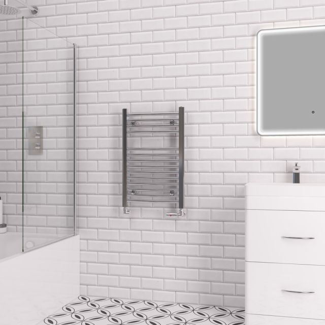 Alt Tag Template: Buy Eastbrook Biava Multirail Steel Chrome Curved Heated Towel Rail 688mm H x 450mm W Electric Only - Thermostatic by Eastbrook for only £311.33 in Eastbrook Co., Electric Thermostatic Towel Rails Vertical at Main Website Store, Main Website. Shop Now