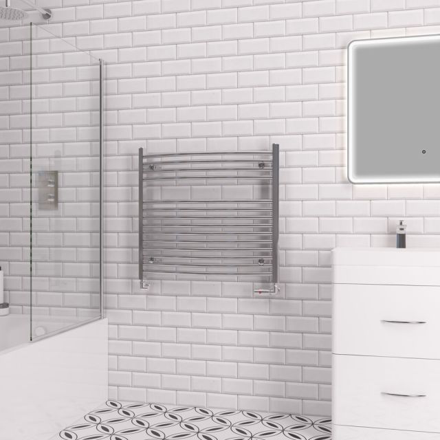 Alt Tag Template: Buy Eastbrook Biava Multirail Steel Chrome Curved Heated Towel Rail 688mm H x 750mm W Dual Fuel - Thermostatic by Eastbrook for only £397.02 in Eastbrook Co., Dual Fuel Thermostatic Towel Rails at Main Website Store, Main Website. Shop Now
