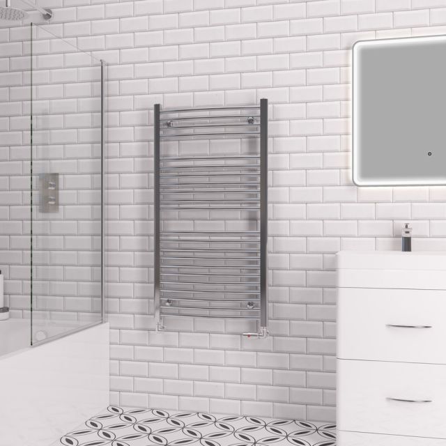 Alt Tag Template: Buy Eastbrook Biava Multirail Steel Chrome Curved Heated Towel Rail 1118mm H x 600mm W Electric Only - Thermostatic by Eastbrook for only £386.53 in Eastbrook Co., Electric Thermostatic Towel Rails Vertical at Main Website Store, Main Website. Shop Now