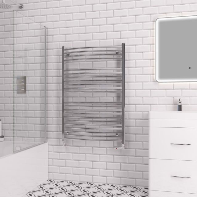 Alt Tag Template: Buy Eastbrook Biava Multirail Steel Chrome Curved Heated Towel Rail 1118mm H x 750mm W Dual Fuel - Thermostatic by Eastbrook for only £452.51 in Eastbrook Co., Dual Fuel Thermostatic Towel Rails at Main Website Store, Main Website. Shop Now