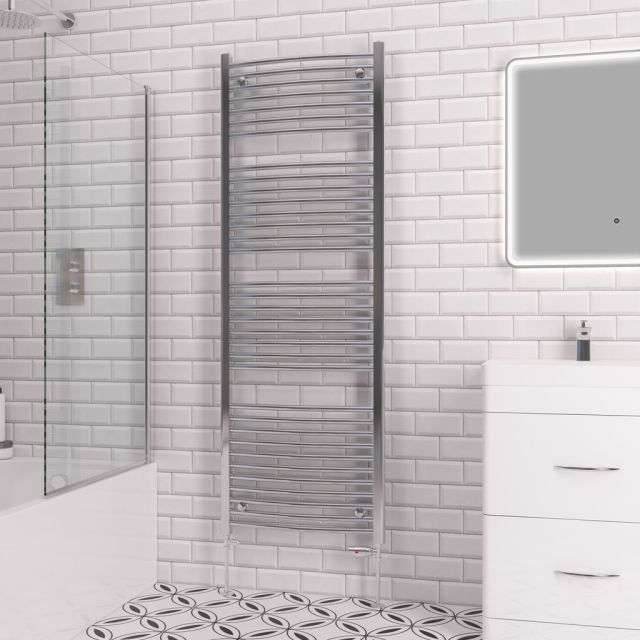 Alt Tag Template: Buy Eastbrook Biava Multirail Steel Chrome Curved Heated Towel Rail 1720mm H x 600mm W Electric Only - Thermostatic by Eastbrook for only £489.44 in Eastbrook Co., Electric Thermostatic Towel Rails Vertical at Main Website Store, Main Website. Shop Now