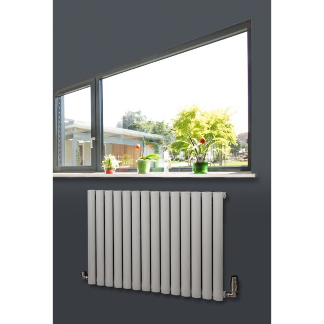 Alt Tag Template: Buy MaxtherM Eliptical Tube Single Panel Horizontal Designer Radiator 600mm High x 584mm Wide, White - 1186 BTU's by MaxtherM for only £182.28 in Radiators, SALE, MaxtherM, Designer Radiators, Maxtherm Designer Radiators, Horizontal Designer Radiators at Main Website Store, Main Website. Shop Now
