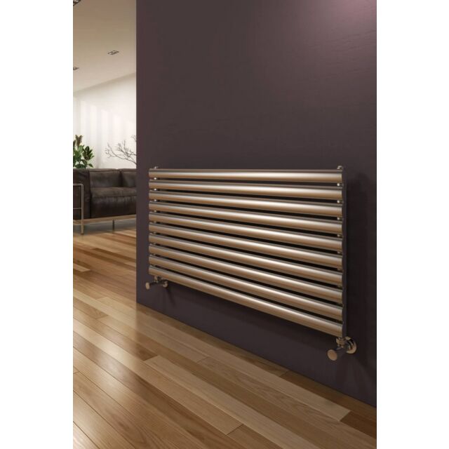 Alt Tag Template: Buy Reina Artena Stainless Steel Brushed Horizontal Designer Radiator 590mm H x 800mm W Single Panel Electric Only - Standard by Reina for only £420.87 in Reina Designer Radiators, Electric Standard Radiators Horizontal at Main Website Store, Main Website. Shop Now