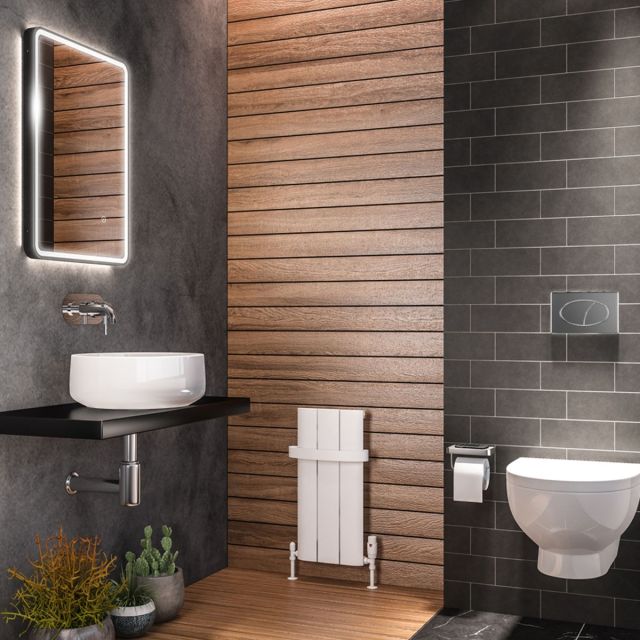 Alt Tag Template: Buy Eastbrook Peretti Aluminium Matt White Vertical Designer Radiator 600mm H x 280mm W Dual Fuel - Thermostatic by Eastbrook for only £369.23 in Eastbrook Co., Dual Fuel Thermostatic Vertical Radiators at Main Website Store, Main Website. Shop Now