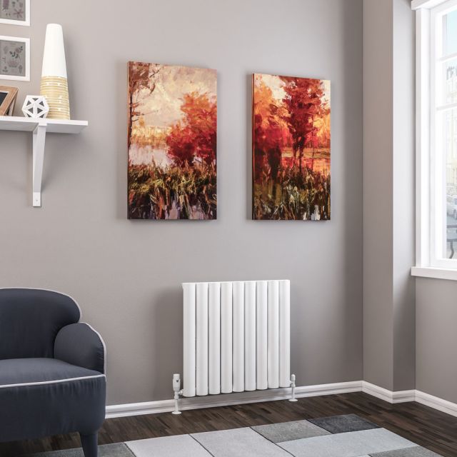 Alt Tag Template: Buy Eastbrook Kelmscott Horizontal Aluminium Radiator 600mm H x 485mm W - Matt White - Dual Fuel Thermostatic by Eastbrook for only £462.37 in Eastbrook Co., Dual Fuel Thermostatic Horizontal Radiators at Main Website Store, Main Website. Shop Now