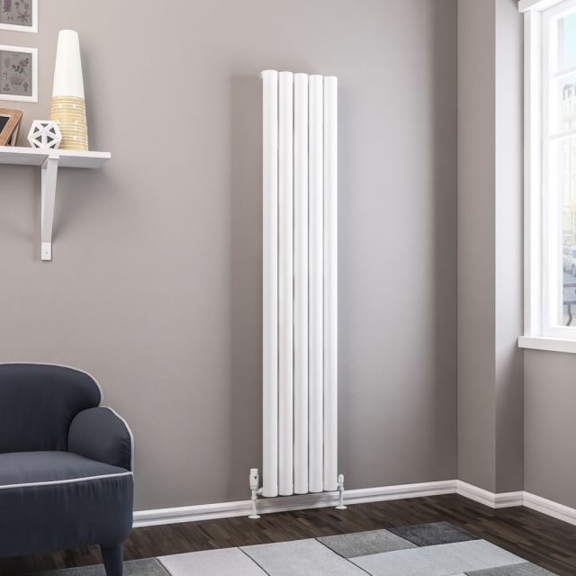 Alt Tag Template: Buy Eastbrook Kelmscott vertical Aluminium Radiator 1800mm H x 275mm W - Matt White - Dual Fuel Thermostatic by Eastbrook for only £562.06 in Eastbrook Co., Dual Fuel Thermostatic Vertical Radiators at Main Website Store, Main Website. Shop Now