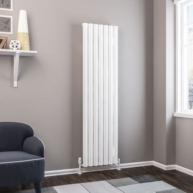 Alt Tag Template: Buy Eastbrook Kelmscott vertical Aluminium Radiator 1800mm H x 485mm W - Matt White - Electric Only Thermostatic by Eastbrook for only £721.50 in Eastbrook Co., Electric Thermostatic Vertical Radiators at Main Website Store, Main Website. Shop Now