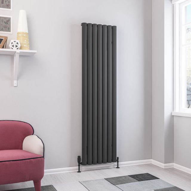 Alt Tag Template: Buy Eastbrook Kelmscott Vertical Aluminium Radiator 1800mm H x 485mm W - Matt Anthracite - Electric Only Thermostatic by Eastbrook for only £878.80 in Eastbrook Co., Electric Standard Radiators Vertical at Main Website Store, Main Website. Shop Now