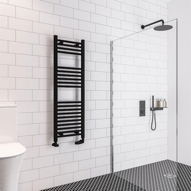 Alt Tag Template: Buy Eastbrook Wingrave Steel Matt Black Straight Heated Towel Rail 1200mm H x 400mm W Dual Fuel - Thermostatic by Eastbrook for only £246.43 in Towel Rails, Dual Fuel Towel Rails, Eastbrook Co., Heated Towel Rails Ladder Style, Dual Fuel Thermostatic Towel Rails, Eastbrook Co. Heated Towel Rails, Black Ladder Heated Towel Rails at Main Website Store, Main Website. Shop Now