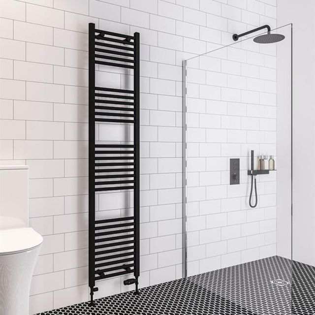 Alt Tag Template: Buy Eastbrook Wingrave Steel Matt Black Straight Heated Towel Rail 1800mm H x 400mm W Electric Only - Standard by Eastbrook for only £230.21 in Towel Rails, Eastbrook Co., Heated Towel Rails Ladder Style, Eastbrook Co. Heated Towel Rails, Black Ladder Heated Towel Rails at Main Website Store, Main Website. Shop Now