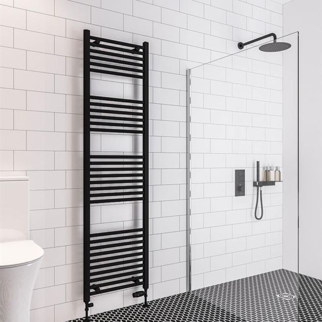 Alt Tag Template: Buy Eastbrook Wingrave Steel Matt Black Straight Heated Towel Rail 1800mm H x 500mm W Dual Fuel - Standard by Eastbrook for only £289.92 in Towel Rails, Eastbrook Co., Heated Towel Rails Ladder Style, Dual Fuel Standard Towel Rails, Eastbrook Co. Heated Towel Rails, Black Ladder Heated Towel Rails at Main Website Store, Main Website. Shop Now