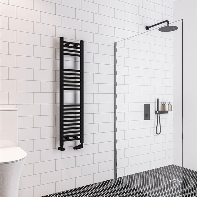 Alt Tag Template: Buy Eastbrook Wingrave Steel Matt Black Straight Heated Towel Rail 1200mm H x 300mm W Electric Only - Standard by Eastbrook for only £174.78 in Towel Rails, Eastbrook Co., Heated Towel Rails Ladder Style, Eastbrook Co. Heated Towel Rails, Black Ladder Heated Towel Rails, Black Straight Heated Towel Rails at Main Website Store, Main Website. Shop Now