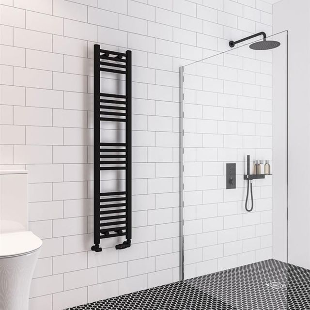 Alt Tag Template: Buy Eastbrook Wingrave Steel Matt Black Straight Heated Towel Rail 1400mm H x 300mm W Electric Only - Standard by Eastbrook for only £185.54 in Towel Rails, Eastbrook Co., Heated Towel Rails Ladder Style, Eastbrook Co. Heated Towel Rails, Black Ladder Heated Towel Rails, Black Straight Heated Towel Rails at Main Website Store, Main Website. Shop Now