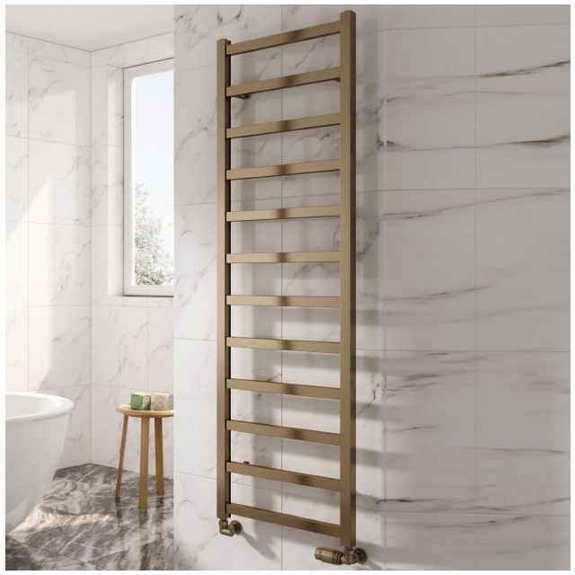 Alt Tag Template: Buy Reina Fano Aluminium Designer Heated Towel Rail 1240mm H x 485mm W Bronze Satin Electric Only - Thermostatic by Reina for only £419.92 in Reina, Electric Thermostatic Towel Rails Vertical at Main Website Store, Main Website. Shop Now