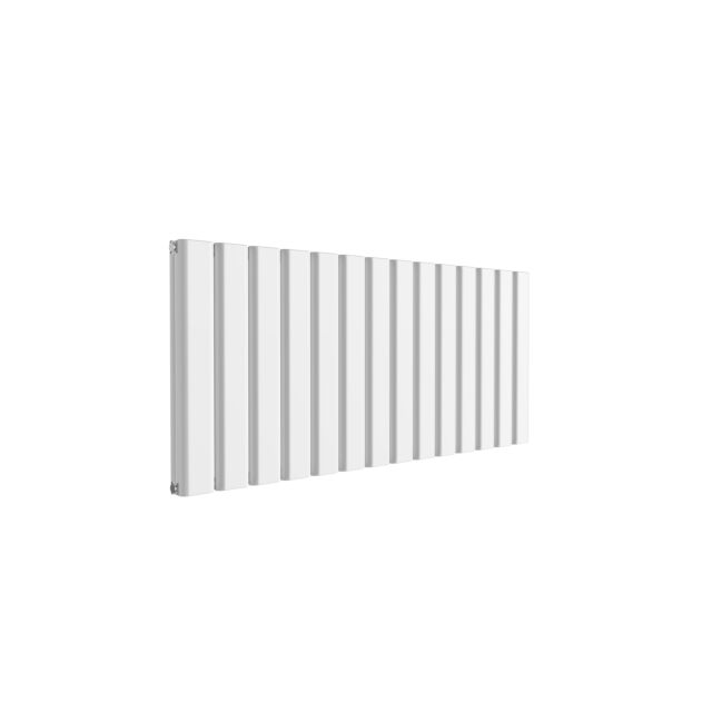 Alt Tag Template: Buy Reina Vicari Aluminium White Double Panel Horizontal Designer Radiator 600mm H x 1400mm W - Dual Fuel - Thermostatic by Reina for only £794.06 in Shop By Brand, Radiators, Dual Fuel Radiators, Reina, Dual Fuel Thermostatic Radiators, Dual Fuel Thermostatic Horizontal Radiators at Main Website Store, Main Website. Shop Now