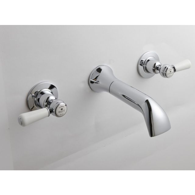 Alt Tag Template: Buy BC Designs Victrion Lever 3-Hole Wall Bath Filler with Spout by BC Designs for only £278.66 in Taps & Wastes, Bath Taps, BC Designs, Wall Mounted Bath Taps, Bath Mixer/Fillers at Main Website Store, Main Website. Shop Now