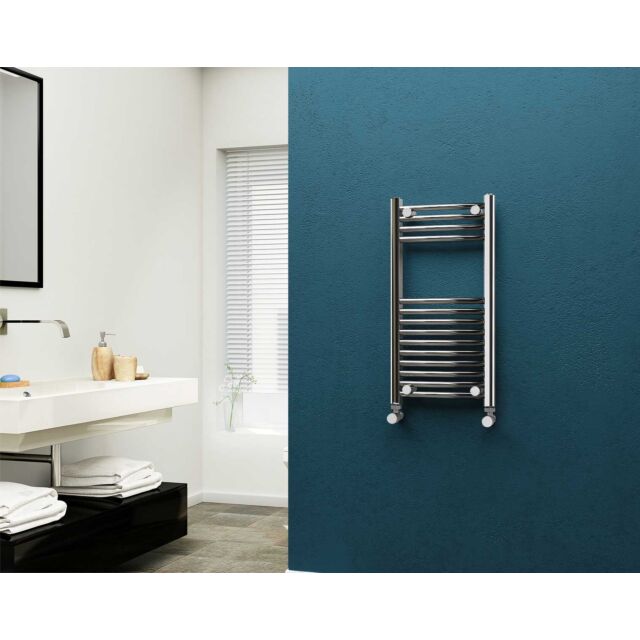 Alt Tag Template: Buy Eastgate 22mm Steel Curved Chrome Heated Towel Rail 800mm H x 400mm W - Electric Only - Standard, 1100 BTUs by Eastgate for only £149.42 in Curved Chrome Electric Heated Towel Rails at Main Website Store, Main Website. Shop Now