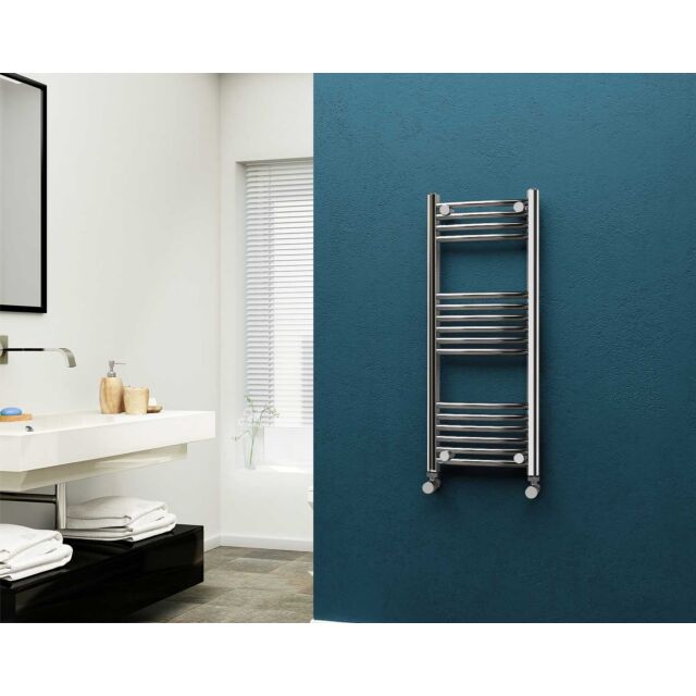 Alt Tag Template: Buy Eastgate 22mm Steel Curved Chrome Heated Towel Rail 1000mm H x 400mm W - Electric Only - Standard, 1311 BTUs by Eastgate for only £184.69 in Curved Chrome Electric Heated Towel Rails at Main Website Store, Main Website. Shop Now
