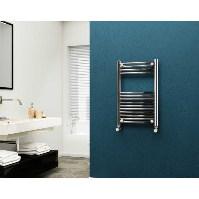 Alt Tag Template: Buy Eastgate 22mm Steel Curved Chrome Heated Towel Rail 800mm H x 500mm W - Electric Only - Thermostatic, 1302 BTUs by Eastgate for only £235.94 in Electric Thermostatic Towel Rails Vertical at Main Website Store, Main Website. Shop Now