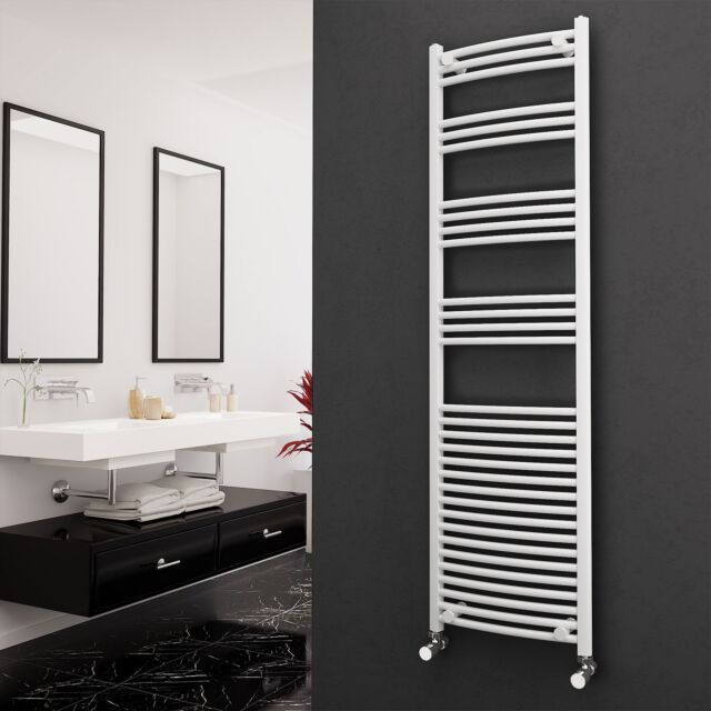Alt Tag Template: Buy Eastgate 22mm Steel Curved White Heated Towel Rail 1800mm H x 500mm W - Central Heating by Eastgate for only £121.80 in Towel Rails, Heated Towel Rails Ladder Style, White Ladder Heated Towel Rails, Curved White Heated Towel Rails at Main Website Store, Main Website. Shop Now
