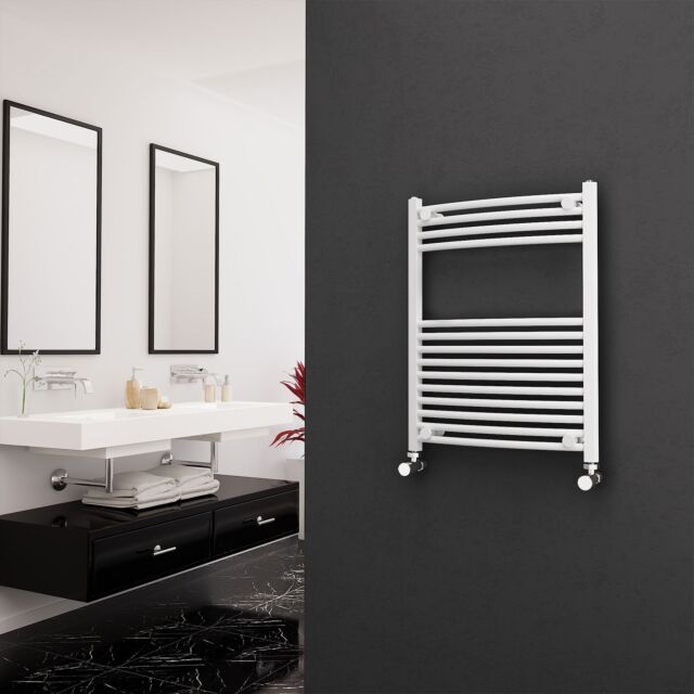 Alt Tag Template: Buy Eastgate 22mm Steel Curved White Heated Towel Rail 800mm H x 600mm W - Electric Only - Standard by Eastgate for only £155.37 in White Electric Heated Towel Rails, Curved White Electric Heated Towel Rails at Main Website Store, Main Website. Shop Now