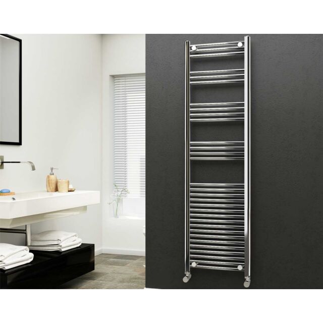 Alt Tag Template: Buy Eastgate 22mm Steel Straight Chrome Heated Towel Rail 1800mm H x 500mm W - Dual Fuel - Thermostatic, 2854 BTUs by Eastgate for only £377.89 in Dual Fuel Thermostatic Towel Rails at Main Website Store, Main Website. Shop Now