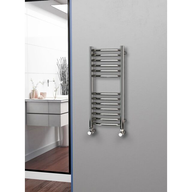 Alt Tag Template: Buy Eastgate 304 Curved Polished Stainless Steel Heated Towel Rail 800mm x 350mm - Electric Only - Standard - 1112BTU's by Eastgate for only £394.54 in Electric Standard Ladder Towel Rails, Eastgate Heated Towel Rails, Eastgate 304 Stainless Steel Heated Towel Rails at Main Website Store, Main Website. Shop Now