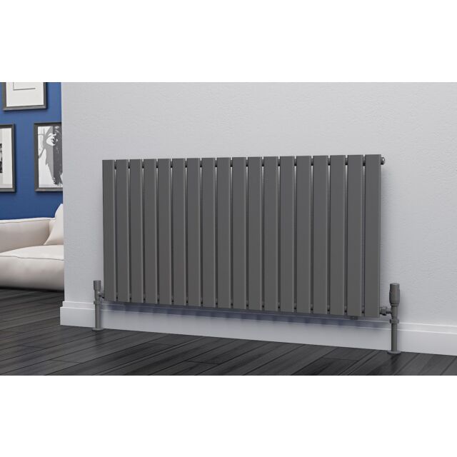 Alt Tag Template: Buy Eastgate Eben Steel Anthracite Horizontal Designer Radiator 600mm H x 1224mm W Single Panel - Electric Only - Thermostatic by Eastgate for only £332.49 in Shop By Brand, Radiators, Electric Radiators, Eastgate Radiators, Electric Thermostatic Radiators, Electric Thermostatic Horizontal Radiators at Main Website Store, Main Website. Shop Now