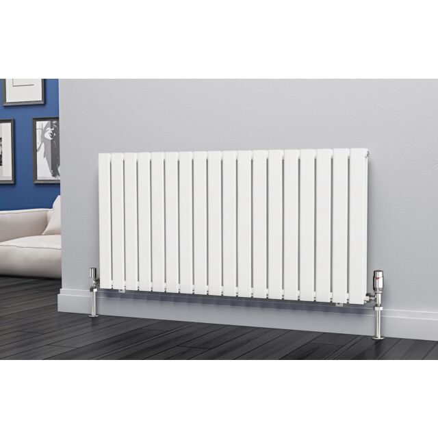 Alt Tag Template: Buy Eastgate Eben Steel White Horizontal Designer Radiator 600mm H x 1224mm W Double Panel - Central Heating by Eastgate for only £320.49 in 2500 to 3000 BTUs Radiators at Main Website Store, Main Website. Shop Now