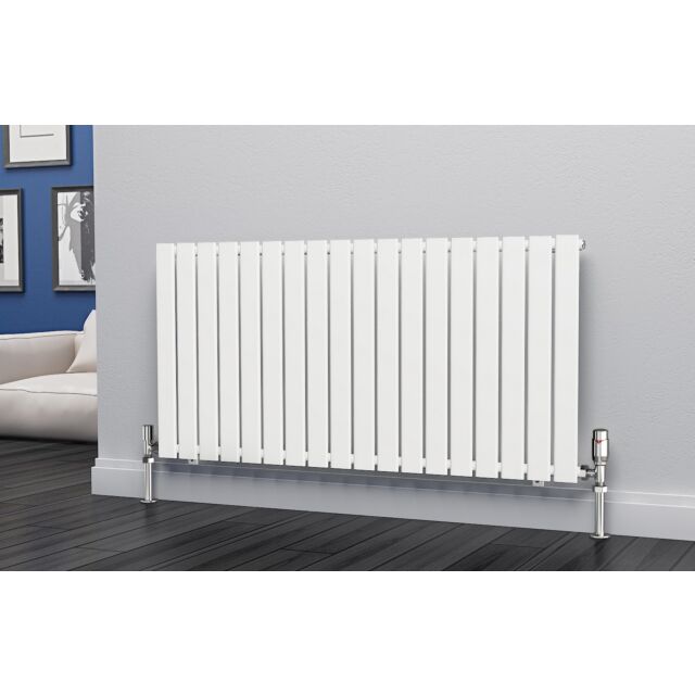 Alt Tag Template: Buy Eastgate Eben Steel White Horizontal Designer Radiator 600mm H x 1224mm W Single Panel - Dual Fuel - Standard by Eastgate for only £350.31 in Dual Fuel Standard Horizontal Radiators at Main Website Store, Main Website. Shop Now