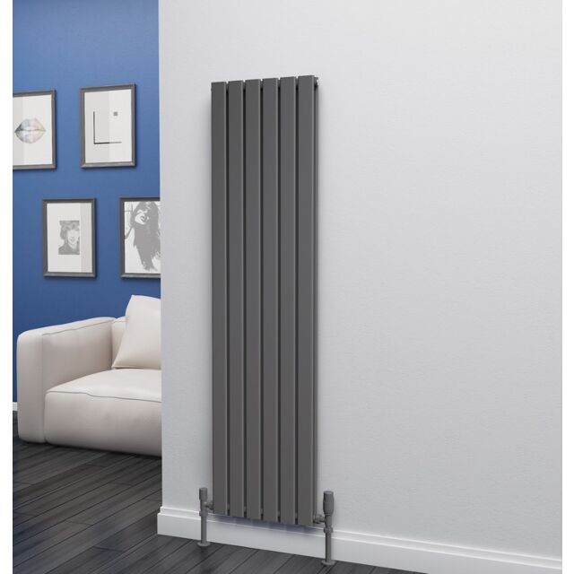 Alt Tag Template: Buy Eastgate Eben Steel Anthracite Vertical Designer Radiator 1600mm H x 408mm W Double Panel - Central Heating by Eastgate for only £262.01 in 4500 to 5000 BTUs Radiators, Anthracite Vertical Designer Radiators at Main Website Store, Main Website. Shop Now