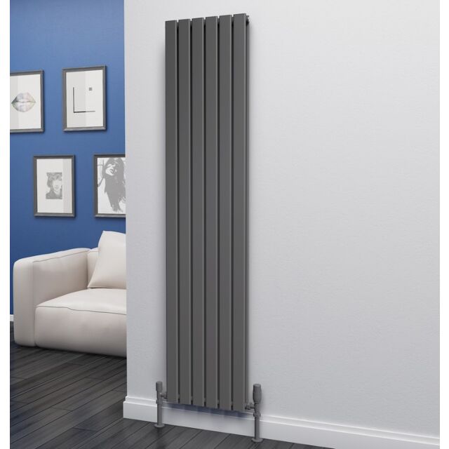 Alt Tag Template: Buy Eastgate Eben Steel Anthracite Vertical Designer Radiator 1800mm H x 408mm W Double Panel - Central Heating by Eastgate for only £267.25 in 4500 to 5000 BTUs Radiators, Anthracite Vertical Designer Radiators at Main Website Store, Main Website. Shop Now
