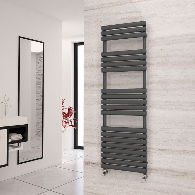 Alt Tag Template: Buy Eastgate Eclipse Anthracite Designer Towel Rail 1595mm H x 500mm W - Electric Only - Thermostatic by Eastgate for only £347.27 in Electric Thermostatic Towel Rails Vertical at Main Website Store, Main Website. Shop Now