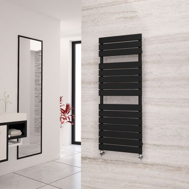 Alt Tag Template: Buy Eastgate Liso Black Flat Tube Designer Towel Rail 1292mm H x 500mm W - Dual Fuel - Thermostatic by Eastgate for only £338.53 in Dual Fuel Thermostatic Towel Rails, Eastgate Heated Towel Rails, Eastgate Liso Designer Heated Towel Rails at Main Website Store, Main Website. Shop Now