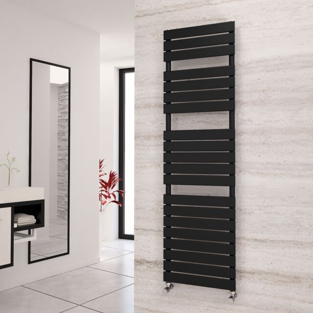 Alt Tag Template: Buy Eastgate Liso Black Flat Tube Designer Towel Rail 1748mm H x 500mm W - Central Heating by Eastgate for only £338.37 in 3000 to 3500 BTUs Towel Rails, Black Ladder Heated Towel Rails, Eastgate Heated Towel Rails, Eastgate Liso Designer Heated Towel Rails at Main Website Store, Main Website. Shop Now