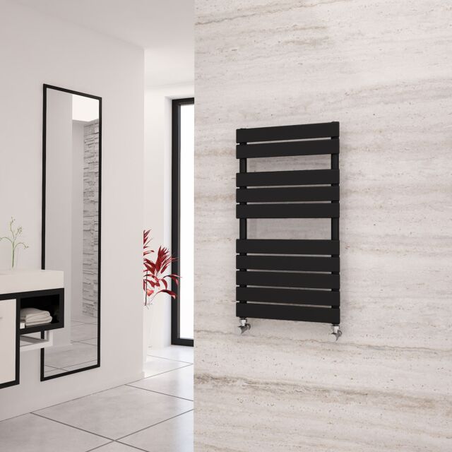 Alt Tag Template: Buy Eastgate Liso Black Flat Tube Designer Towel Rail 912mm H x 500mm W - Dual Fuel - Thermostatic by Eastgate for only £286.84 in Dual Fuel Thermostatic Towel Rails, Eastgate Heated Towel Rails, Eastgate Liso Designer Heated Towel Rails at Main Website Store, Main Website. Shop Now