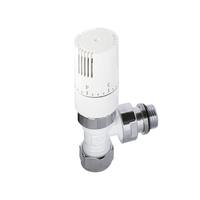 Alt Tag Template: Buy Eastgate Kingston TRV Angled Tradational Radiator Valve White by Eastgate for only £70.00 in Thermostatic Radiator Valves, Radiator Valves, Towel Rail Valves, Valve Packs, White Radiator Valves at Main Website Store, Main Website. Shop Now