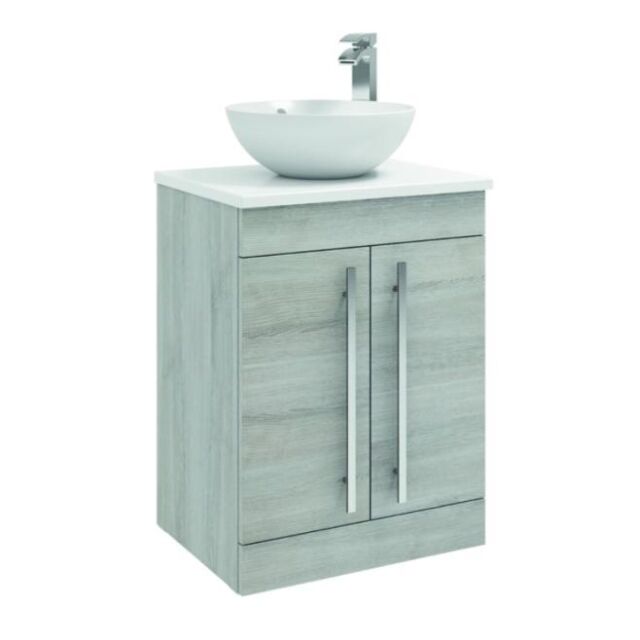 Alt Tag Template: Buy Kartell Purity 600mm Floor Standing 2 Door Unit with Ceramic Worktop & Sit On Bowl - Grey Ash(Excluding Basin) by Kartell for only £594.10 in Modern WC & Basin Units at Main Website Store, Main Website. Shop Now