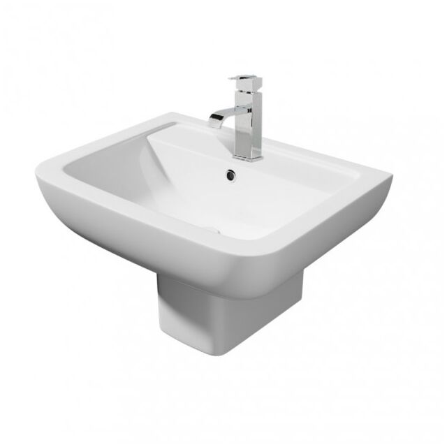 Alt Tag Template: Buy Kartell Options Basin with Square Semi Pedestal 550mm Wide 1 Tap Hole by Kartell for only £157.71 in Semi-Pedestal Basins at Main Website Store, Main Website. Shop Now