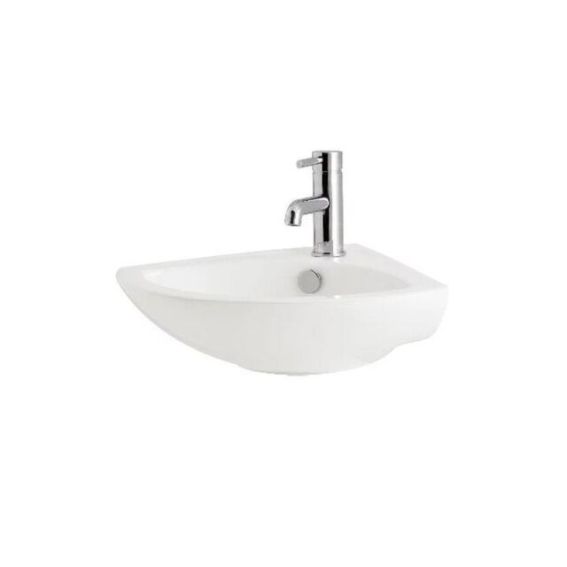 Alt Tag Template: Buy Kartell G4K 1 Tap Hole Corner Basin 410mm by Kartell for only £72.00 in Taps & Wastes, Suites, Basins, Kartell UK, Basin Taps, Corner Basins at Main Website Store, Main Website. Shop Now