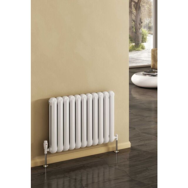 Alt Tag Template: Buy Reina Coneva Steel White Horizontal Designer Radiator 550mm H x 440mm W Dual Fuel - Thermostatic by Reina for only £261.00 in Reina, Reina Designer Radiators, Dual Fuel Thermostatic Horizontal Radiators at Main Website Store, Main Website. Shop Now